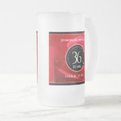 36エレガントバラ結婚記念日お祝い フロストグラスビールジョッキ (正面右)