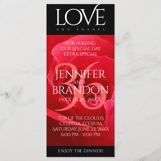 36エレガントバラ結婚記念日お祝い メニュー (裏面)