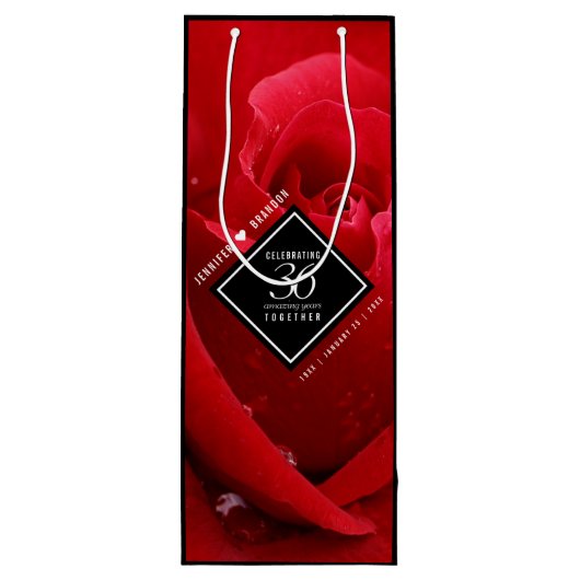 36エレガントバラ結婚記念日お祝い ワインギフトバッグ (裏面)