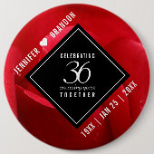 36エレガントバラ結婚記念日お祝い 缶バッジ (正面)