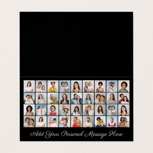 36フォトコラージュあいさつ文の編集可能な色を追加 名刺 (外部フラット)