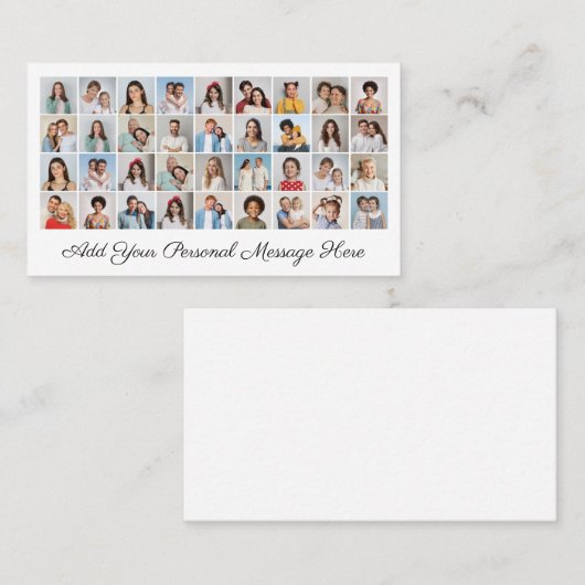 36フォトコラージュあいさつ文の編集可能な色を追加 名刺 (正面/裏面)