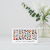 36フォトコラージュあいさつ文の編集可能な色を追加 名刺 (スタンド正面)