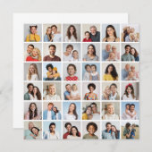 36フォトコラージュ編集可能カラーグリーティングカード (正面/裏面)