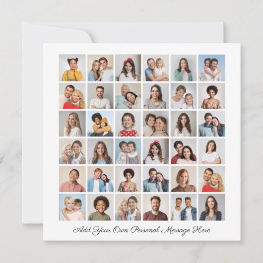 36フォトコラージュ自分のグリーティングフラットカードを追加 (正面)