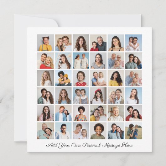 36フォトコラージュ自分のグリーティングフラットカードを追加 (正面)