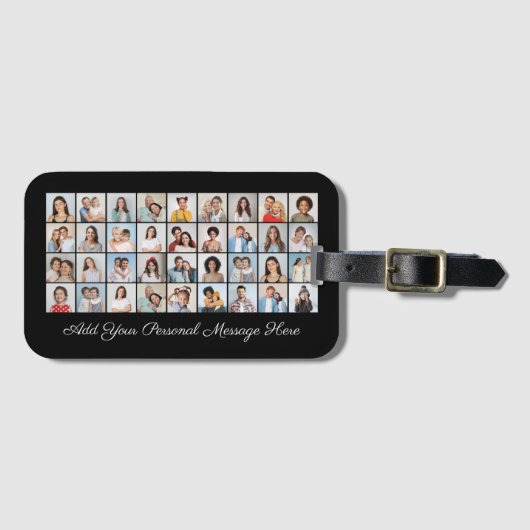 36フォトコラージュ自分の挨拶を追加 ラゲッジタグ (正面横)
