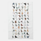 36匹のハト品種 キッチンタオル (縦)