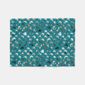 36匹のハト品種 フリースブランケット (正面(横))