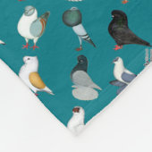 36匹のハト品種 フリースブランケット (角)