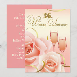 36周年結婚記念日パーティー招待状 招待状