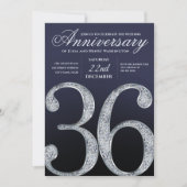 36周年記念ダイヤモンドシルバー紺デザイン 招待状 (正面)