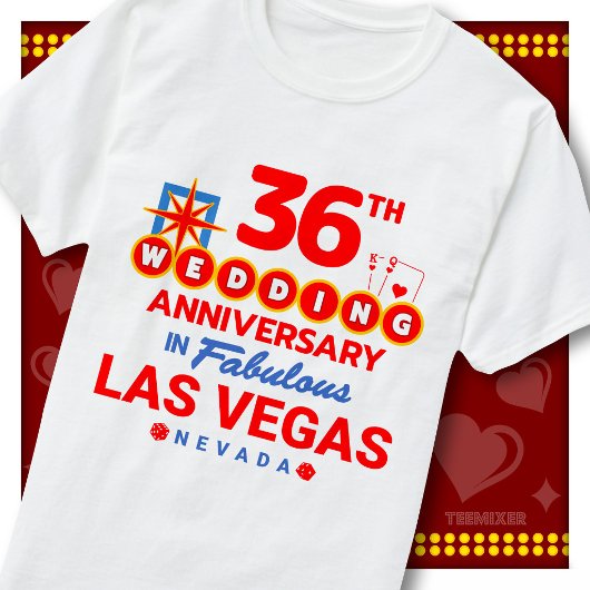 36回目の結婚記念日にぴったりな華やかなラスベガス・カップル Tシャツ