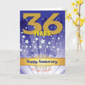 36年目の回復記念日 太字の数字 カード (黄色い花)