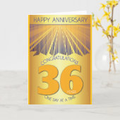 36年間の断酒記念日 | ゴールデンレイ12ステップ カード (黄色い花)