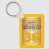 36年間の断酒記念 | ゴールデンレイ12ステップ キーホルダー (正面)
