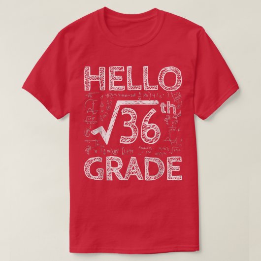 36数学かわいいバックTのHello 6等角根 Tシャツ (デザイン正面)