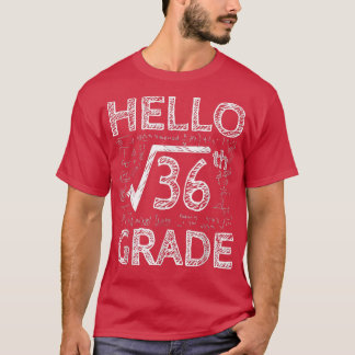 36数学かわいいバックTのHello 6等角根 Tシャツ