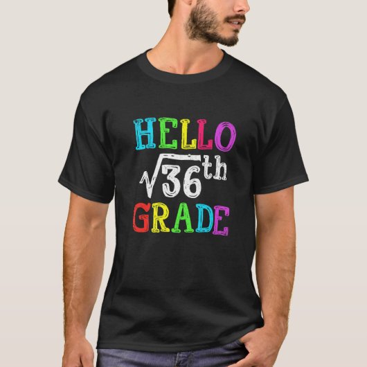36数学の36等角のHello 6等角ルートSchに戻る Tシャツ (正面)