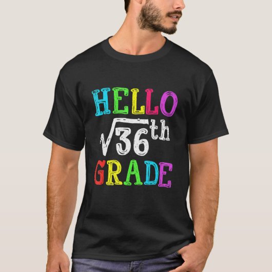 36数学の36等角のHello 6等角ルートSchに戻る Tシャツ (正面)