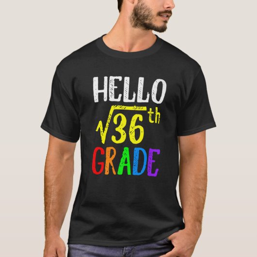 36数学の36等角のHello 6等角ルートSchに戻る Tシャツ (正面)