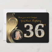 36日,誕生日招待状,数値ダイヤモンド,写真2 招待状 (正面)