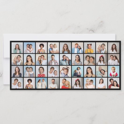 36枚のフォトコラージュの挨拶を作成する カード (正面)