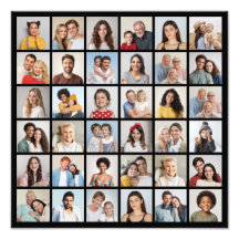 36枚のフォトコラージュ写真の拡大を作成