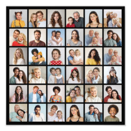 36枚のフォトコラージュ写真の拡大を作成 フォトプリント           