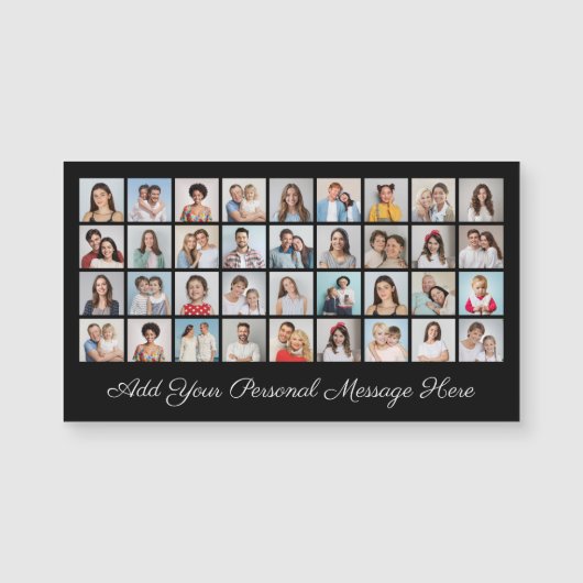36枚の写真コラージュ グリーティングメッセージ入り マグネットカード (正面)