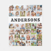 36枚パーソナライズされたコラージュかわいいトレンディーファミリー フリースブランケット (正面)