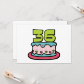 36歳のお誕生日ケーキ カード (正面/裏面インサイチュ)