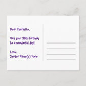 36歳の誕生日おめでとう!楽しいスターパターン、虹36、名前 ポストカード (裏面)