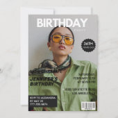 36歳の誕生日お祝い招待状 - グレーの女性誌風デザイン 招待状 (正面)