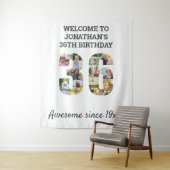 36歳の誕生日パーティー写真コラージュ背景 タペストリー (インサイチュ)