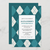 36歳の誕生日招待状メンズヴィンテージブルー 招待状 (正面/裏面)