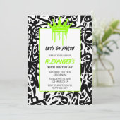 36歳の誕生日招待状 ヒップホップ クラウン グラフィティ 招待状 (スタンド正面)