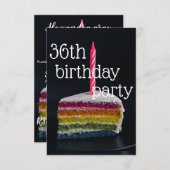 36歳の誕生日 招待状 (正面/裏面)