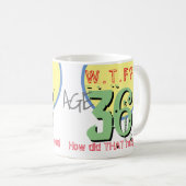 36歳。WTF?どうしたんだ!コーヒーマグ コーヒーマグカップ (正面右)