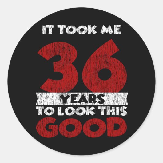 36歳Bday良い36誕生日見た ラウンドシール (正面)