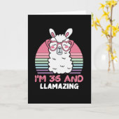 36歳Bday Llaming 36th誕生日Llama カード (黄色い花)