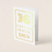 36番目の誕生日-インスパイアアールデコルック"36" & Name 箔カード (正面)