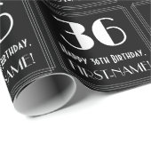 36番目の誕生日-インスパイアアールデコ検索"36"，名前 ラッピングペーパー (ロールコーナー)