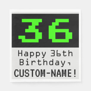 36番目の誕生日 – ネルディ/オタク系のスタイル「36」 & Name スタンダードランチョンナプキン