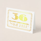 36番目の誕生日、名前+アールデコインスパイア「36」を見る 箔カード (正面)