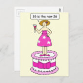 36誕生日の彼女のための36は新しい26漫画 ポストカード (正面/裏面)