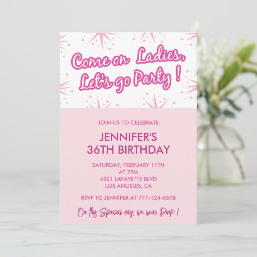 36誕生日の招待スパークルモダン 招待状 (スタンド正面)