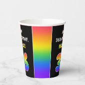 36誕生日カラフル:レインボー# 36,名前をカスタムする 紙コップ (左)