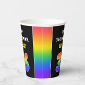 36誕生日カラフル:レインボー# 36,名前をカスタムする 紙コップ (右)
