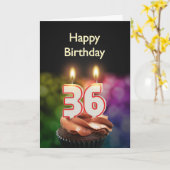 36誕生日カード(ろうそく) カード (黄色い花)